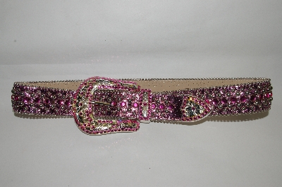 +MBA #81-014  "Belts By Simon Pink Matalic Belt With Studs & Crystals