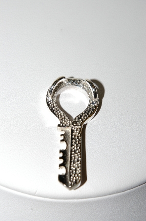 +MBA #84-184  Sterling Blue Shell Inlayed Key Pendant