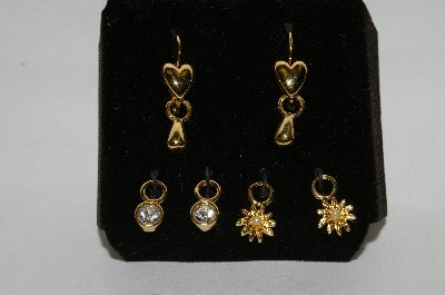 +MBA #86-084   14K Plated Heart Earrings With Charms