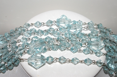 +MBA #E44-271    "Set Of 2 Faceted Light Blue Lucite Bead Necklaces"