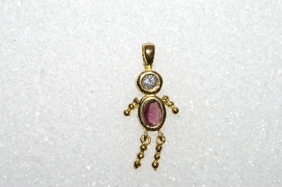 MBA #S51-043   "1980's Gold Plated Sterling February Boy Pendant"