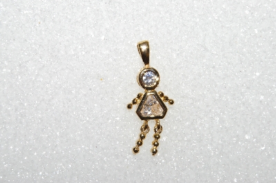 MBA #S51-119   "1980's Gold Plated Sterling April Girl Pendant"