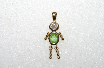 MBA #S51-125   "1980's Gold Plated Sterling August Boy Pendant"