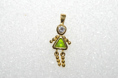 MBA #S51-135   "1980's Gold Plated Sterling August Girl Pendant"