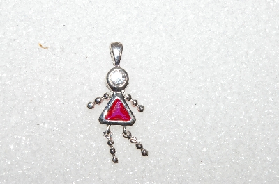 MBA #S51-634   "1980's Sterling July Girl Pendant"