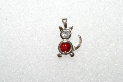 MBA #S51-628   "1980's Sterling July Cat Pendant"