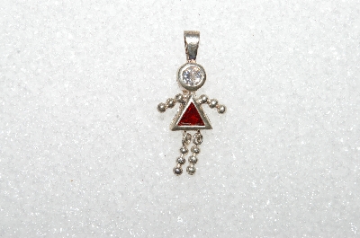 MBA #S51-002   "1980's Sterling July "KID" Girl Pendant"
