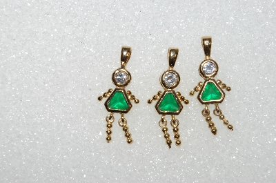MBA #S51-605   "1980's Gold Plated Sterling May Girl Pendant"