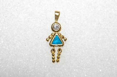 MBA #S51-675   "1980's Gold Plated Sterling March Girl Pendant"