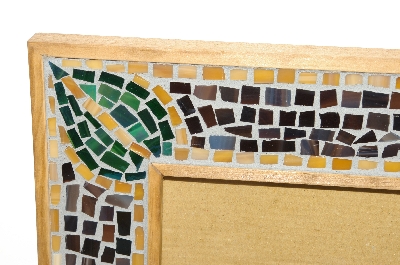 +MBA #S51-588  " Wooden Hand Made Glass Mosaic Picture Frame"