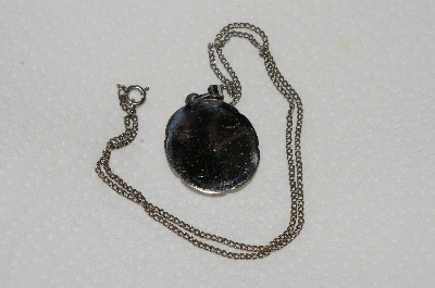 +MBA #S58-150   "1970's Sterling Hand Carved Shell Gemini Pendant & Chain"