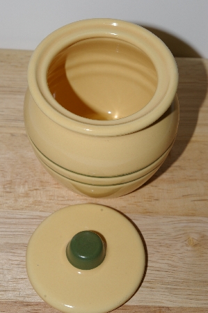 +MBA #S30-319  Set Of 2   "2004 By Tender Heart Yellow & Green Ceramic Condiment Dish With Lid"