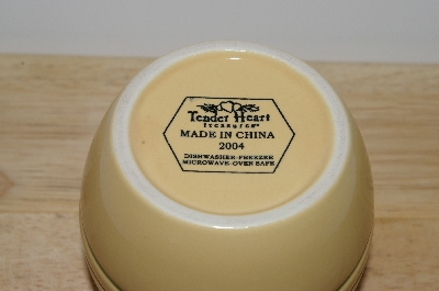 +MBA #S30-319  Set Of 2   "2004 By Tender Heart Yellow & Green Ceramic Condiment Dish With Lid"