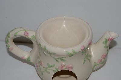 +MBA #S13-015      "Ceramic Pink Rose Tea Pot Votive Candle Holder"