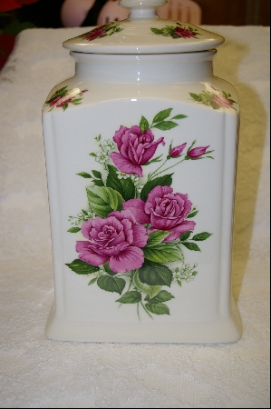 +MBA #6794  Large Ceramic Fancy Rose  Cookie Jar