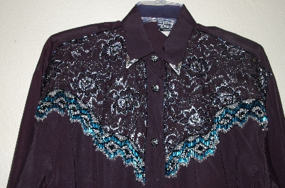 +MBAHB #19-039  "1970"s Judy Knapp One Of A Kind Hand Beaded Western Top"