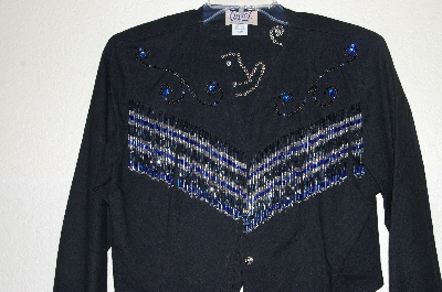 +MBAHB  #19-053  "Circle By Marilyn Lenox Fancy Beaded  One Of A Kind Western Shirt"