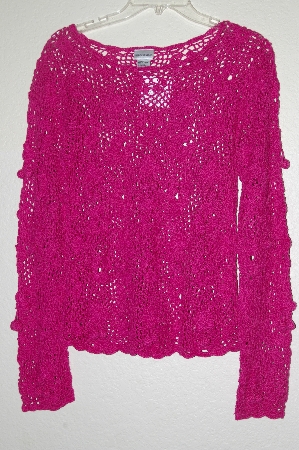 +MBAHB #19-193  "Newport News Pink Crochet "Cherry" Pullover"