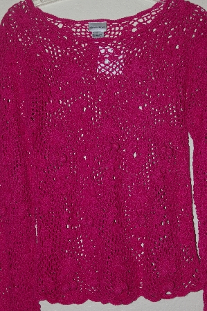 +MBAHB #19-193  "Newport News Pink Crochet "Cherry" Pullover"