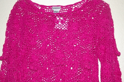 +MBAHB #19-193  "Newport News Pink Crochet "Cherry" Pullover"