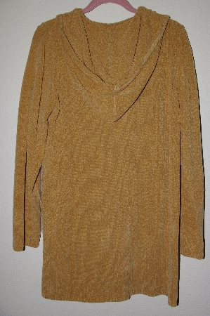 +MBAHB #19-098  "Denim & Co Gold Chenille Floral Hooded Sweater Coat"