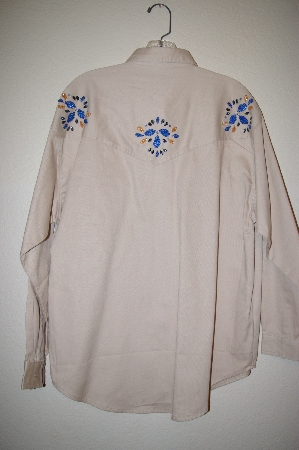 +MBAHB #25-153  "Manisha Tan Fancy Hand Beaded Western Style Shirt"