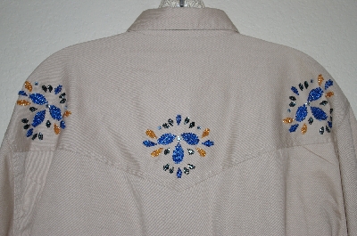 +MBAHB #25-153  "Manisha Tan Fancy Hand Beaded Western Style Shirt"