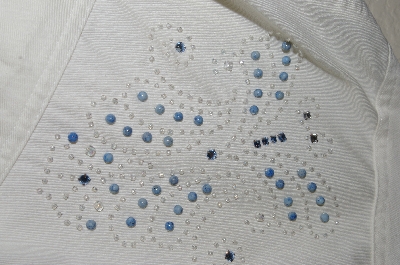 +MBAHB #13-027  "Manisha 1980's White One Of A Kind Hand Beaded Shirt"