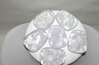 +MBA #87-213  " Set Of 6 Large Rock Quartz  Crystal Beads"
