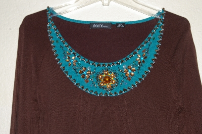 +MBADG #13-027  "Items Brown Embelished Sweater"