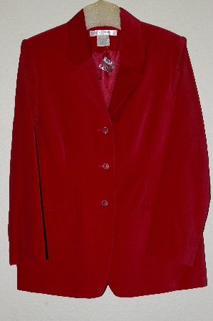 +MBADG #13-116  "Jessica Holbrook Crimsion Velveteen Fully Lined Blazer"
