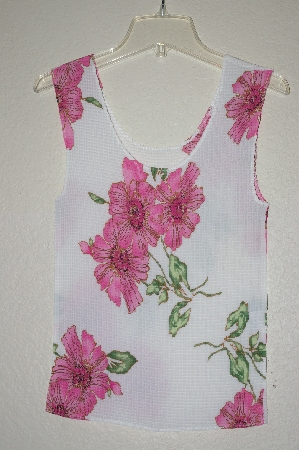 +MBADG #13-121  'Set Of Two Floral Crepe Style Tank Tops"