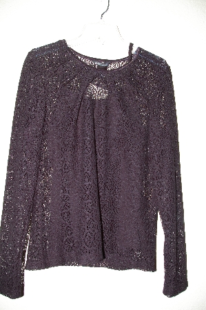 +MBADG #13-156  "One By Maria Cornejo 2 Piece Black Jewel Neck Lace Top & Camisole"