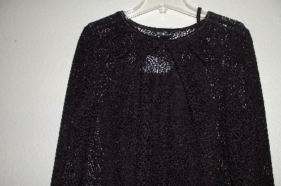 +MBADG #13-156  "One By Maria Cornejo 2 Piece Black Jewel Neck Lace Top & Camisole"