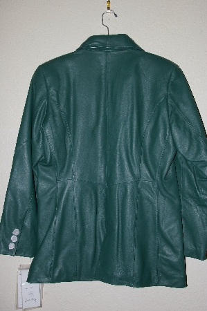 +MBADG #5-019  "Pamela McCoy Metro Green Nappa Leather Blazer"
