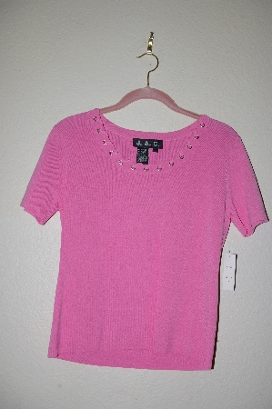 +MBADG #5-270  "J.A.C. Fancy Neck Pink Knit Top"