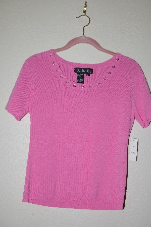 +MBADG #5-270  "J.A.C. Fancy Neck Pink Knit Top"
