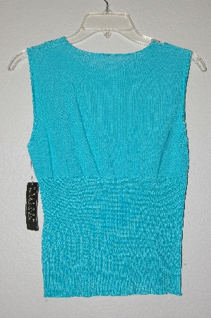 +MBADG #5-315  "John Paul Richard Uniform Petite Turquoise Blue Knit Shell"