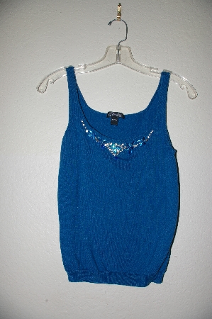 +MBADG #9-177  "Firedini Green Rhinestone Embelished Knit Tank"