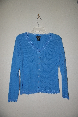 +MBADG #18-341   "Rafella Blue Lace Trim Cardigan"