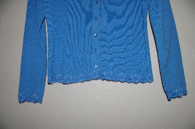 +MBADG #18-341   "Rafella Blue Lace Trim Cardigan"