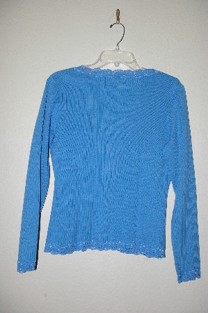 +MBADG #18-341   "Rafella Blue Lace Trim Cardigan"