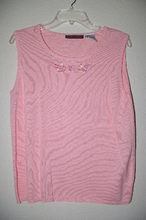+MBADG #18-141  "Blaine Trump Emeblished Pink Knit Shell"