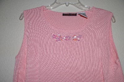 +MBADG #18-141  "Blaine Trump Emeblished Pink Knit Shell"
