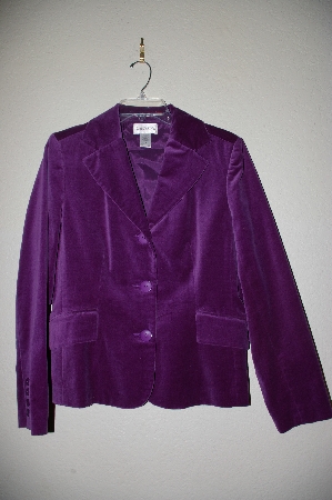 +MBADG #18-215  "Chadwicks Purple Velvet Button Front Jacket"