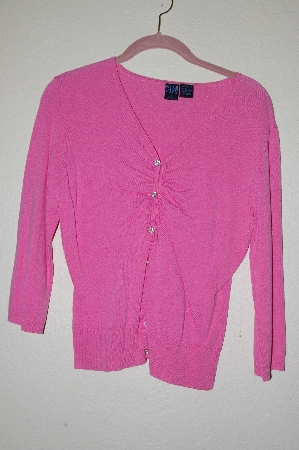 +MBADG #18-313  "Star City Fancy Rhinestone Button Pink Cardigan"