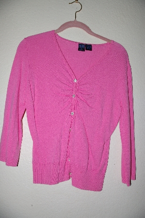 +MBADG #18-313  "Star City Fancy Rhinestone Button Pink Cardigan"