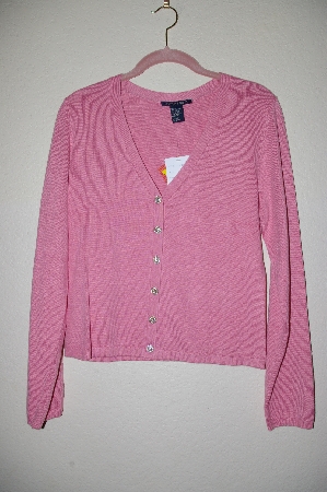 +MBADG #18-310  "Boston Proper Fancy Pink Rhinestone Button Cardigan"