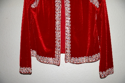 +MBADG #18-280  "Victor Costa Red Velvet Embelished Dinner Jacket"