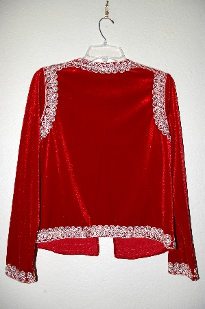 +MBADG #18-280  "Victor Costa Red Velvet Embelished Dinner Jacket"